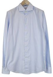 SUITSUPPLY Men's Formal Shirt 43L/17L Extra Slim Blue Cotton Striped Long Sleeve