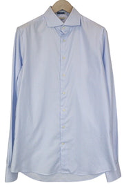 SUITSUPPLY Men's Formal Shirt 42L/16 1/2L Extra Slim Blue Cotton Striped Cutaway