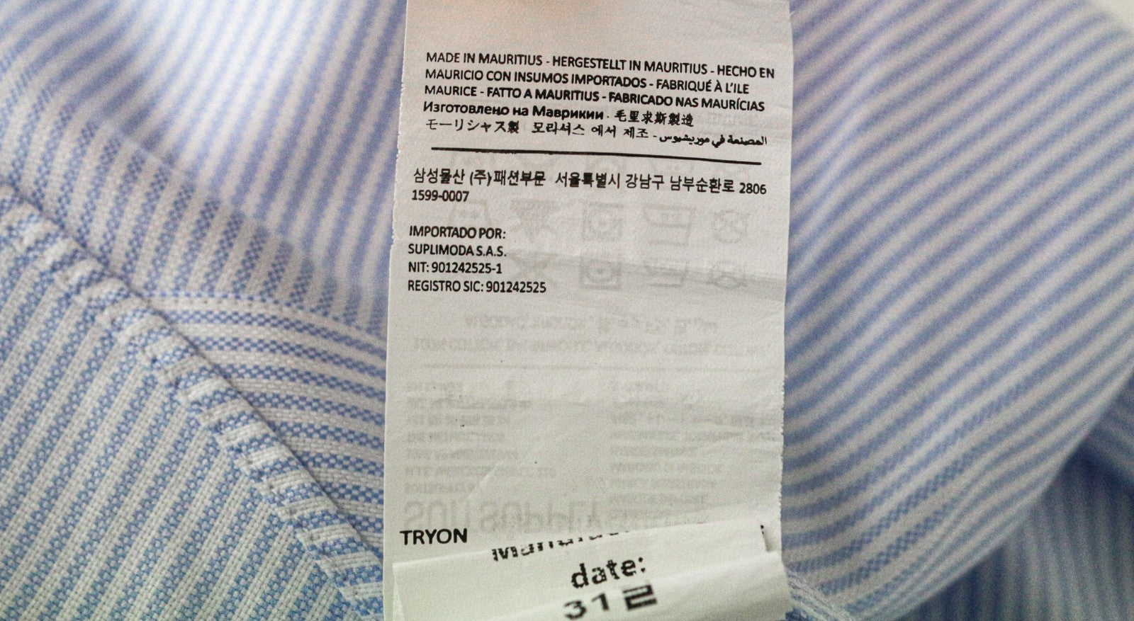 SUITSUPPLY Men's Formal Shirt 39L/15 1/2L Extra Slim Blue Striped Long Sleeve