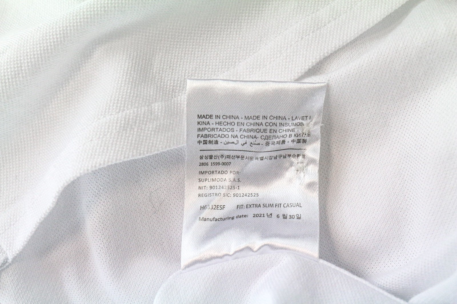 SUITSUPPLY Men's Shirt 37/38/14 1/2/15 Extra Slim White Cotton Polo Style