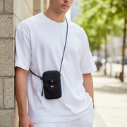 TOMMY HILFIGER „Modern Tech“ telefono dėklas vyrams, juodas, užtrauktuku ir raišteliu, unisex