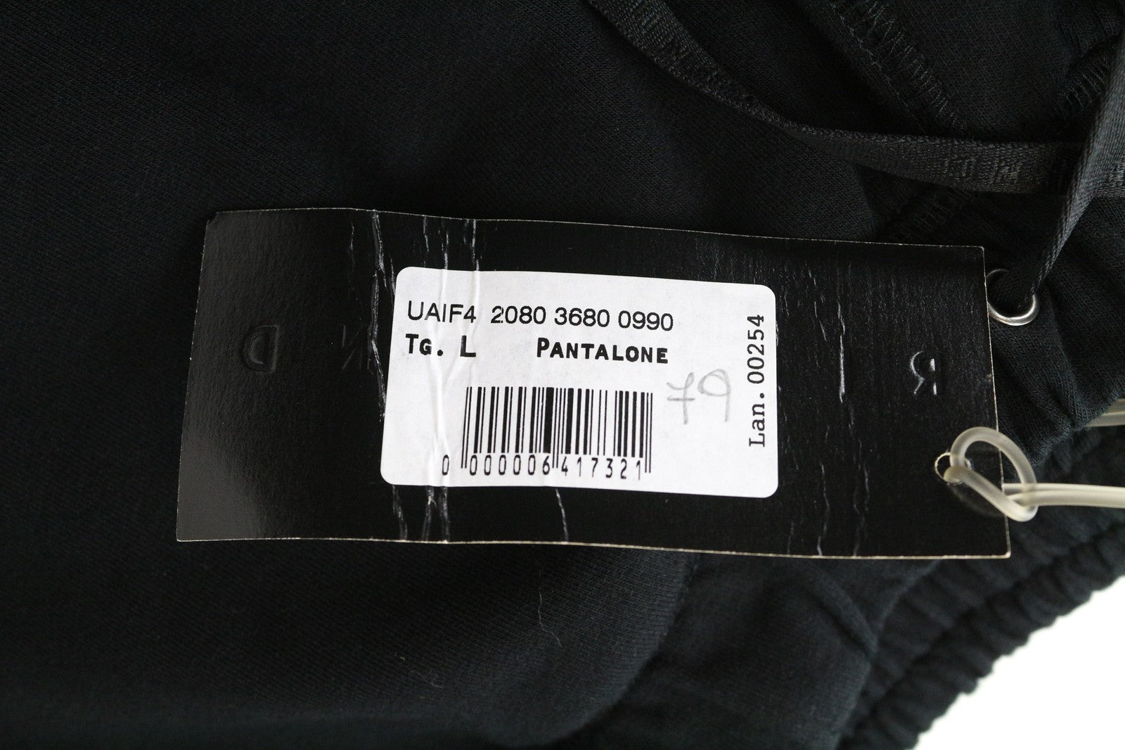 RICHMOND vyriškos sportinės kelnės juodos L dydžio, tamprios medvilnės kelnės su raišteliais 