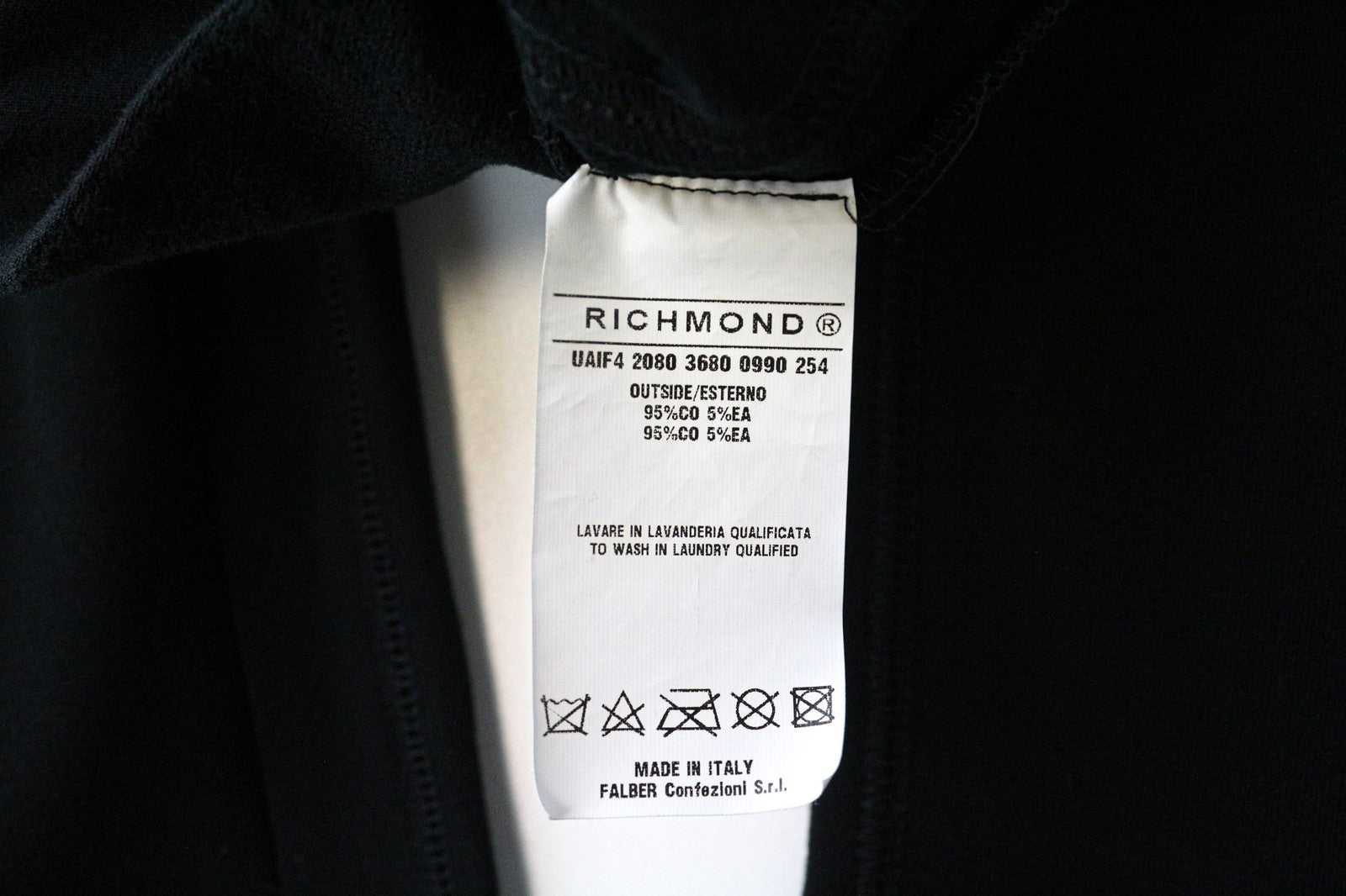 RICHMOND vyriškos sportinės kelnės juodos L dydžio, tamprios medvilnės kelnės su raišteliais 