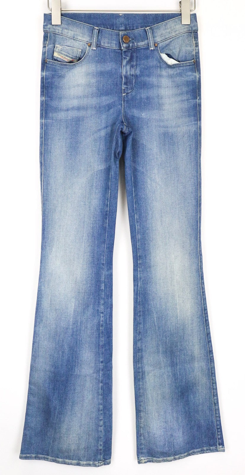 DIESEL Sandy-B 084GP Women's Slim Bootcut Jeans W27/L34 Blue Cotton Stretch