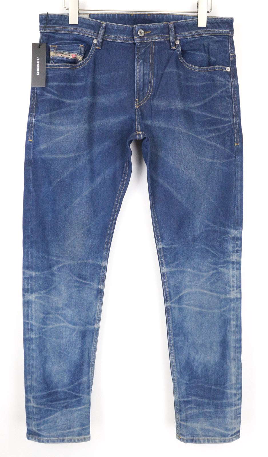 DIESEL Thommer 0870I Men's Slim Jeans W34 Blue Stretch Washed Denim 5-Pockets