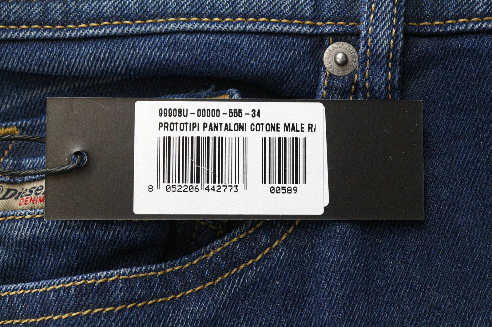 DIESEL Thommer 0870I Men's Slim Jeans W34 Blue Stretch Washed Denim 5-Pockets