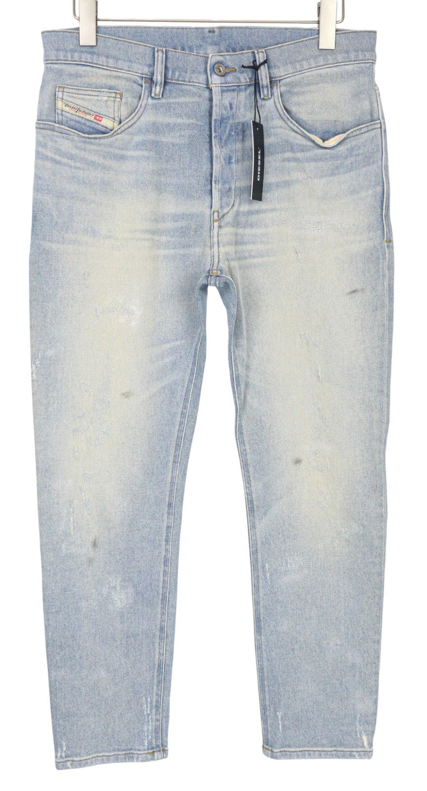 DIESEL D-Eetar 081AK Men's Tapered Jeans W32/L32 Blue Stretch Carrot Aged Look