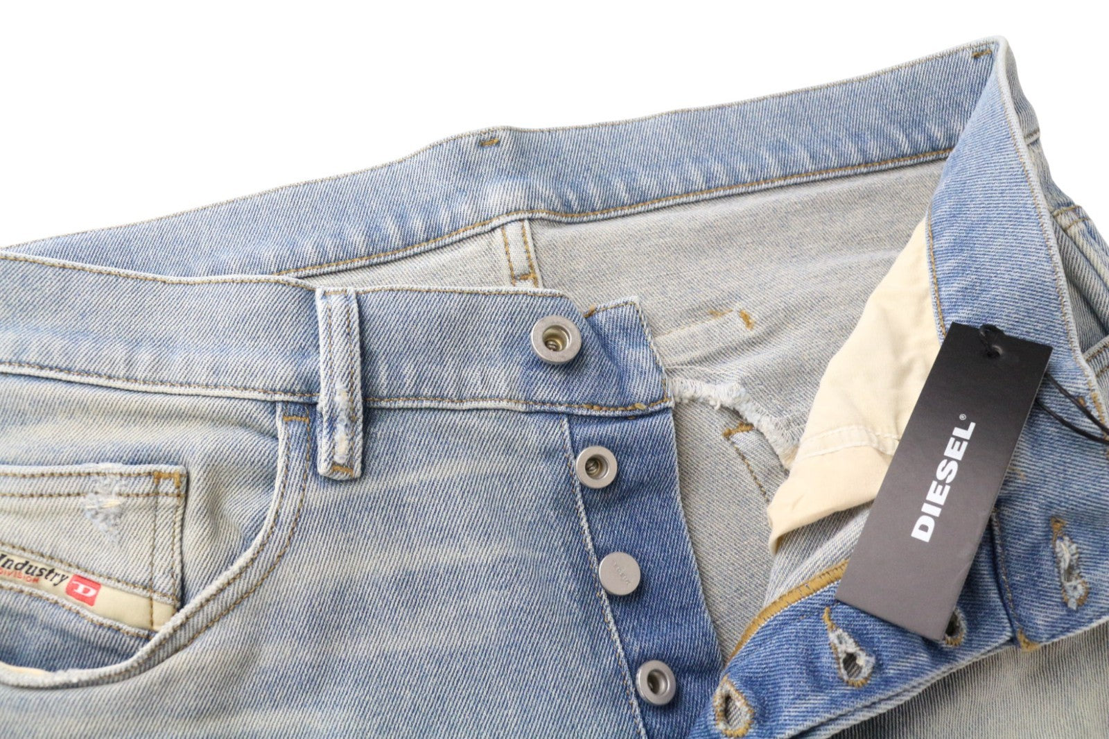 DIESEL D-Eetar 081AK Men's Tapered Jeans W32/L32 Blue Stretch Carrot Aged Look