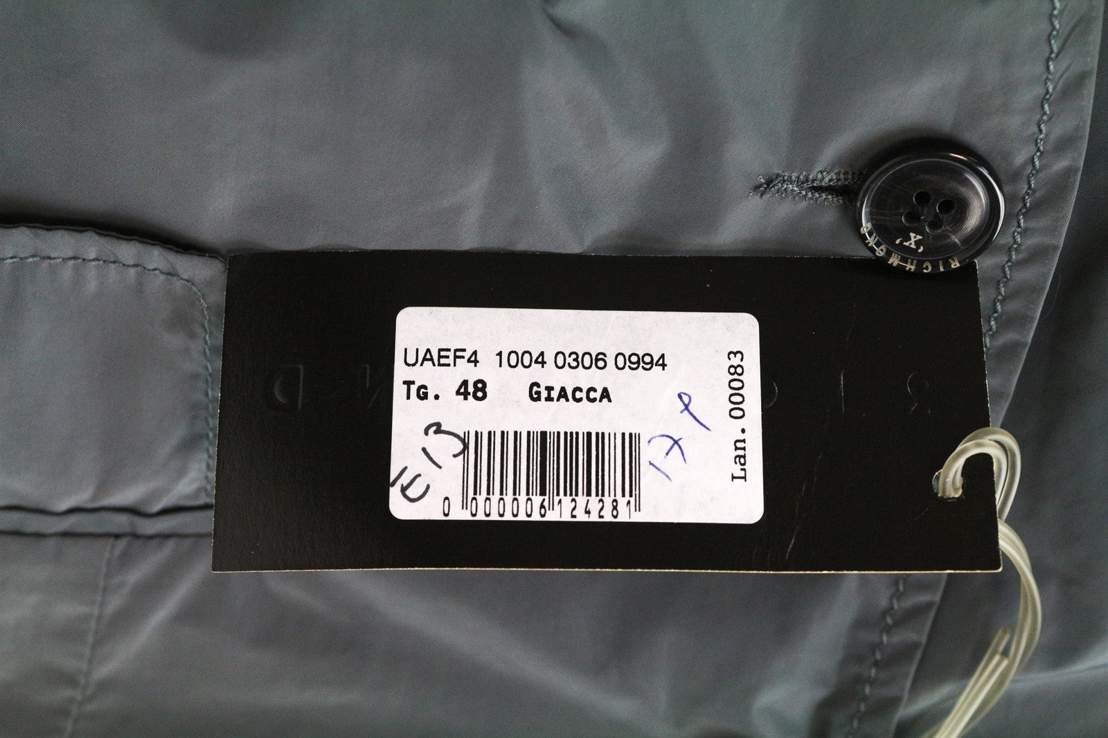 RICHMOND vyriškas švarkas 48 pilkas, lengvas, vienaeilis, be pamušalo 