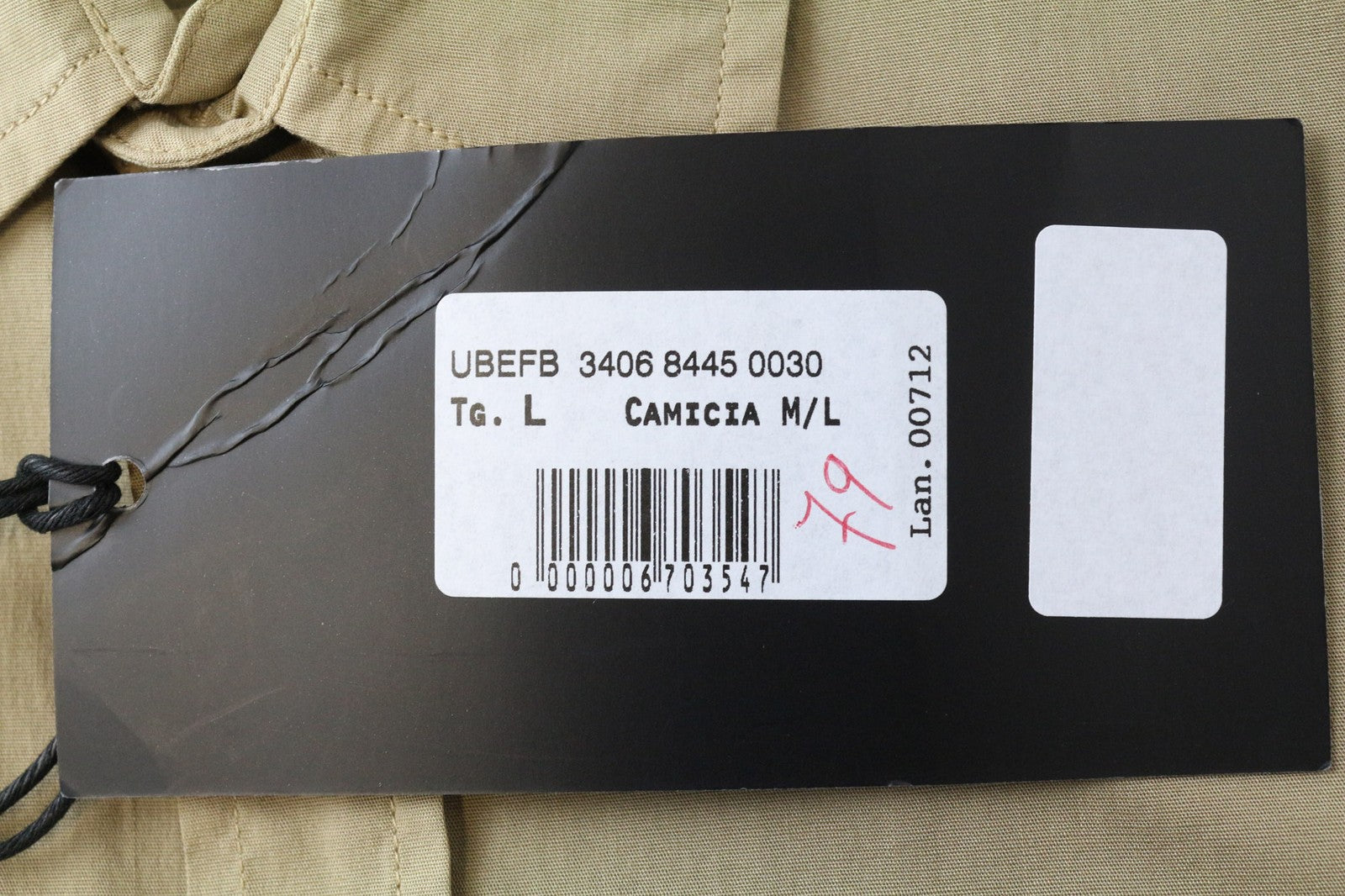 RICHMOND vyriški marškinėliai šviesiai rudi, tamprūs medvilniniai, ilgomis rankovėmis, su sagomis, L dydžio 