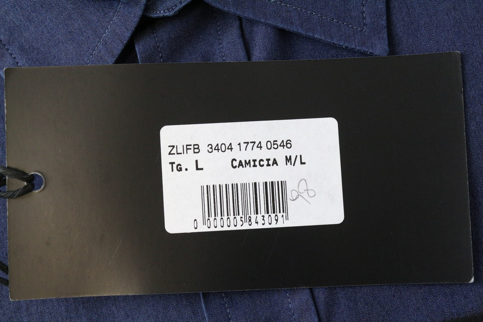 RICHMOND vyriški marškinėliai L dydžio mėlyni medvilniniai tamprūs marškinėliai su apykakle ir ilgomis rankovėmis bei kišenėmis 