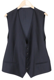 SUITSUPPLY Ferrara Men's Waistcoat UK48R Navy Wool Single-Breasted V-Neck Vest