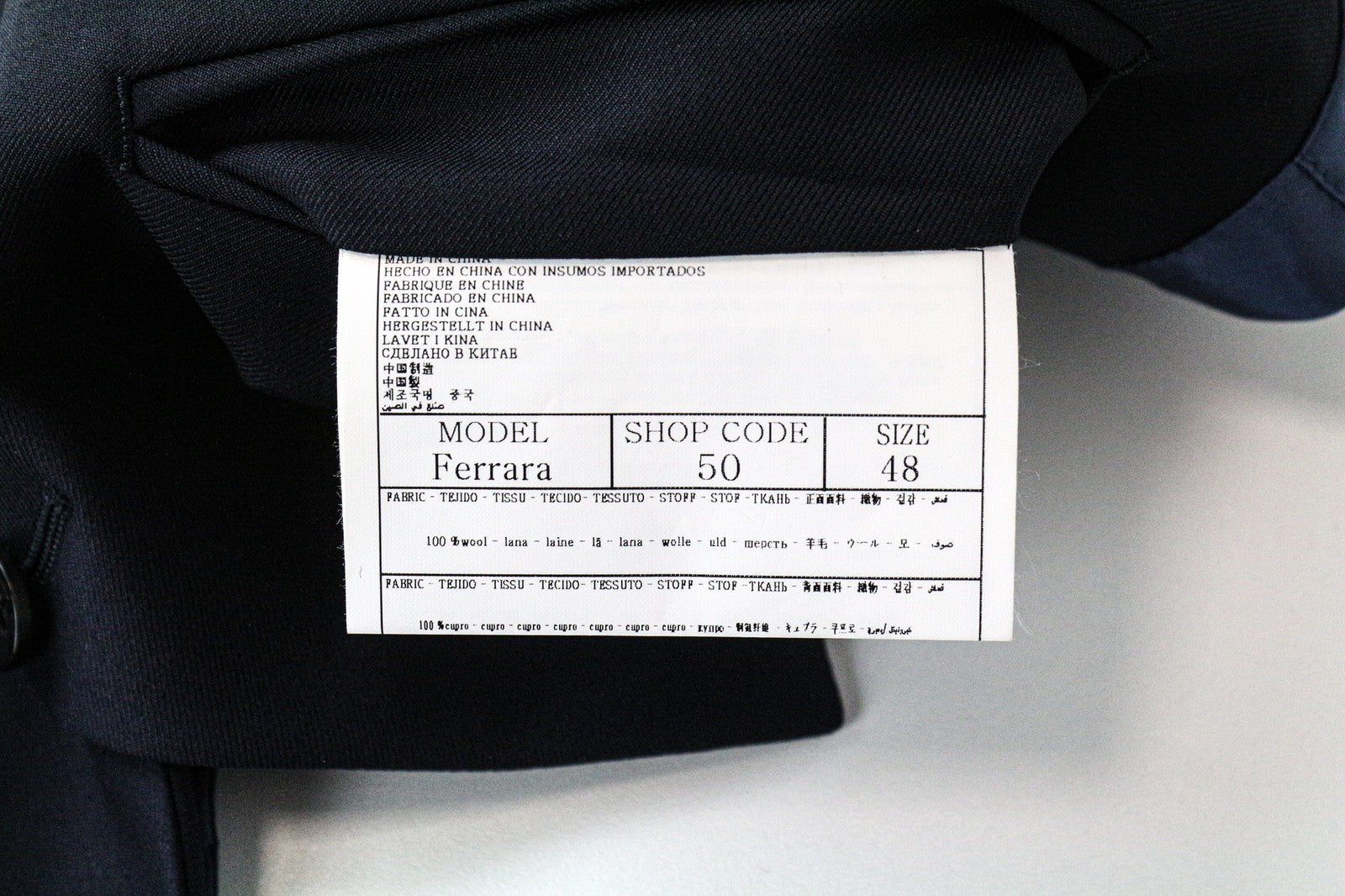 SUITSUPPLY Ferrara vyriška liemenė UK38R mėlyna su vilnoniu pamušalu, vienaeilė liemenė 