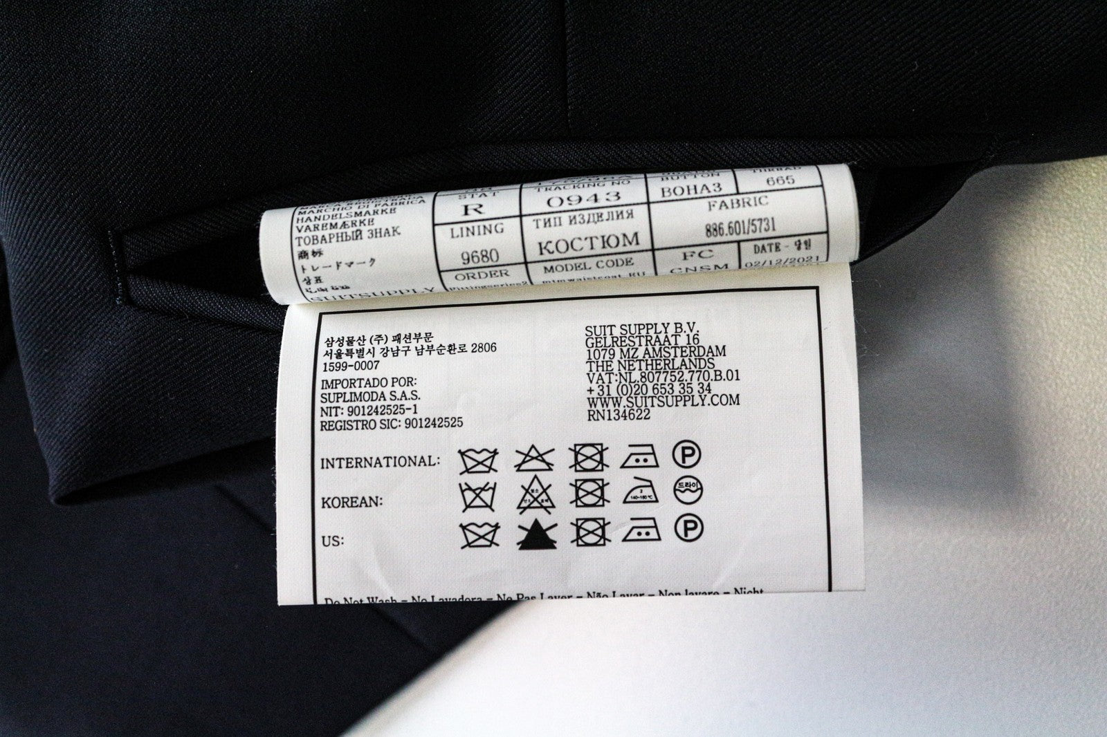 SUITSUPPLY Ferrara vyriška liemenė UK38R mėlyna su vilnoniu pamušalu, vienaeilė liemenė 