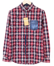 DESIGUAL Juli vyriški marškiniai S languoti grynos medvilnės ilgomis rankovėmis su kišene priekyje