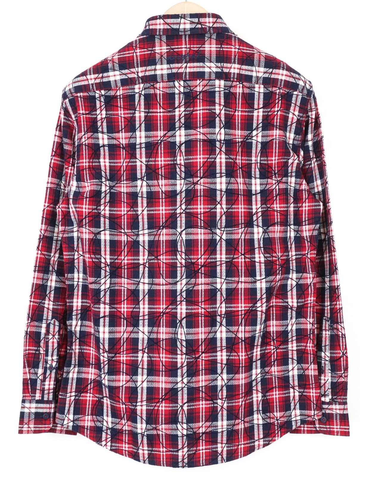 DESIGUAL Juli vyriški marškiniai S languoti grynos medvilnės ilgomis rankovėmis su kišene priekyje