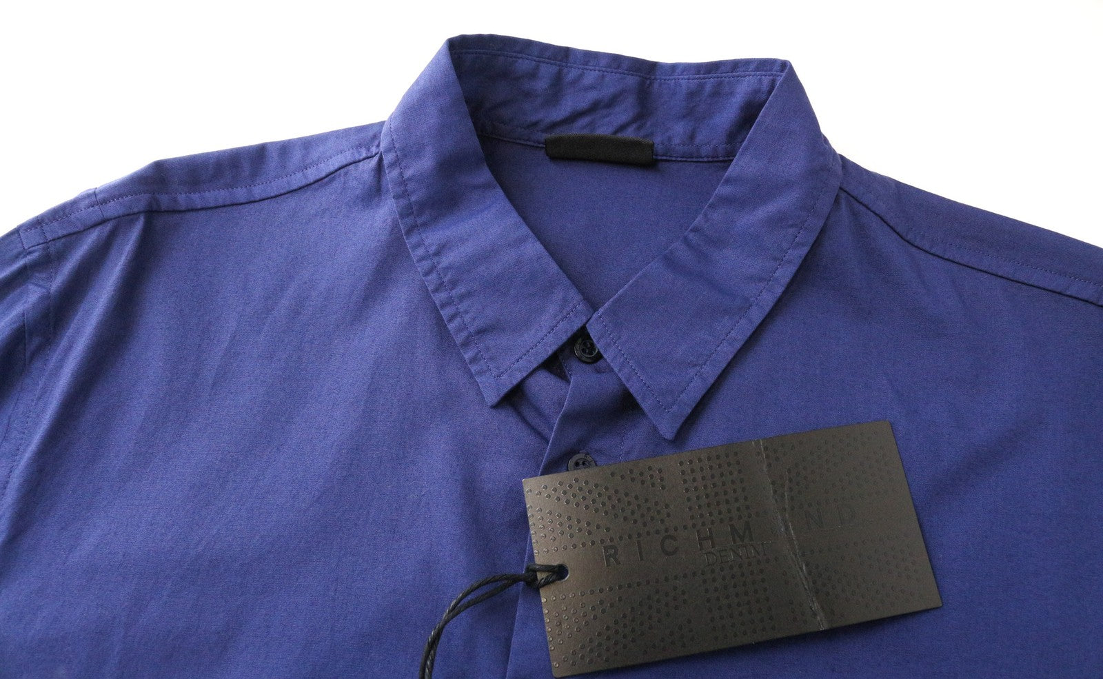 RICHMOND vyriški marškinėliai L dydžio, tamprūs, medvilniniai, ilgomis rankovėmis, su sagomis ir logotipu bei kišenėmis 