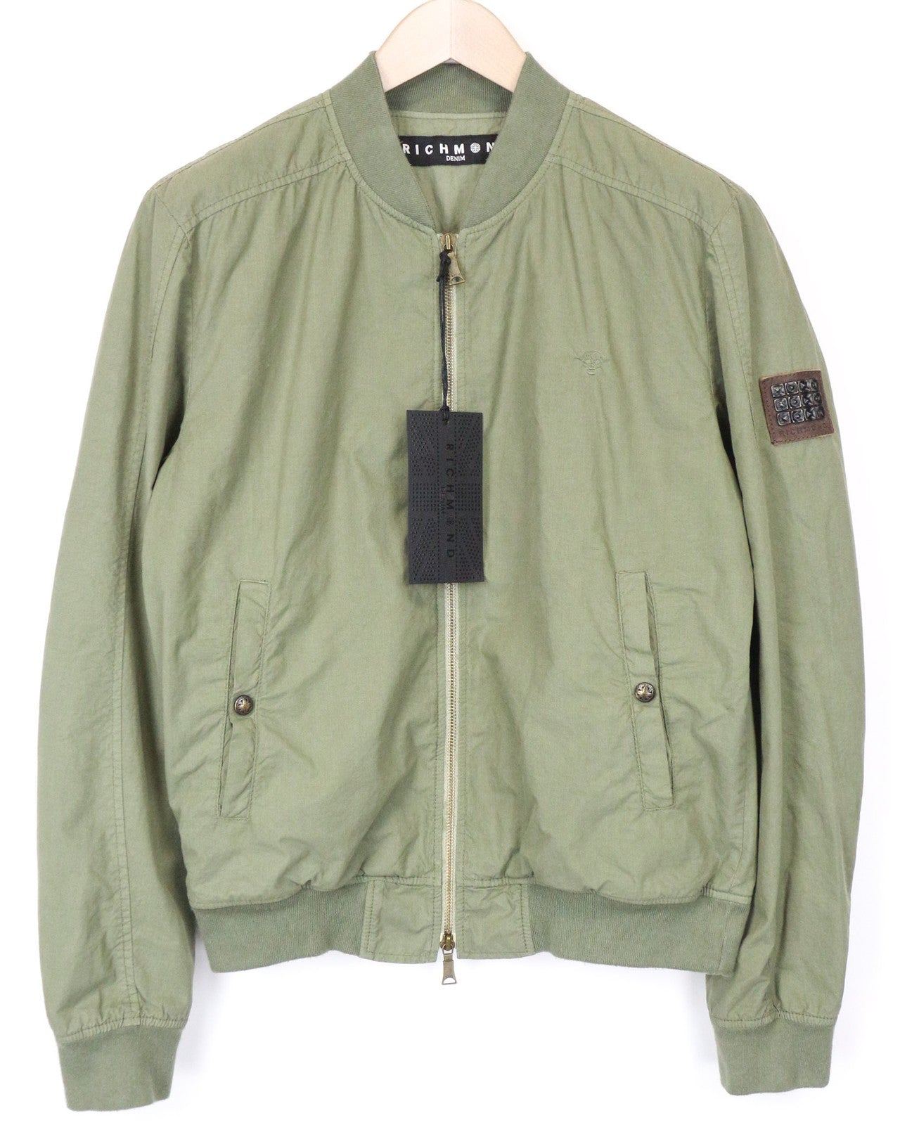 RICHMOND vyriška striukė 48 žalia, lengva, užtrauktuku, ilgomis rankovėmis, vienaeilė 