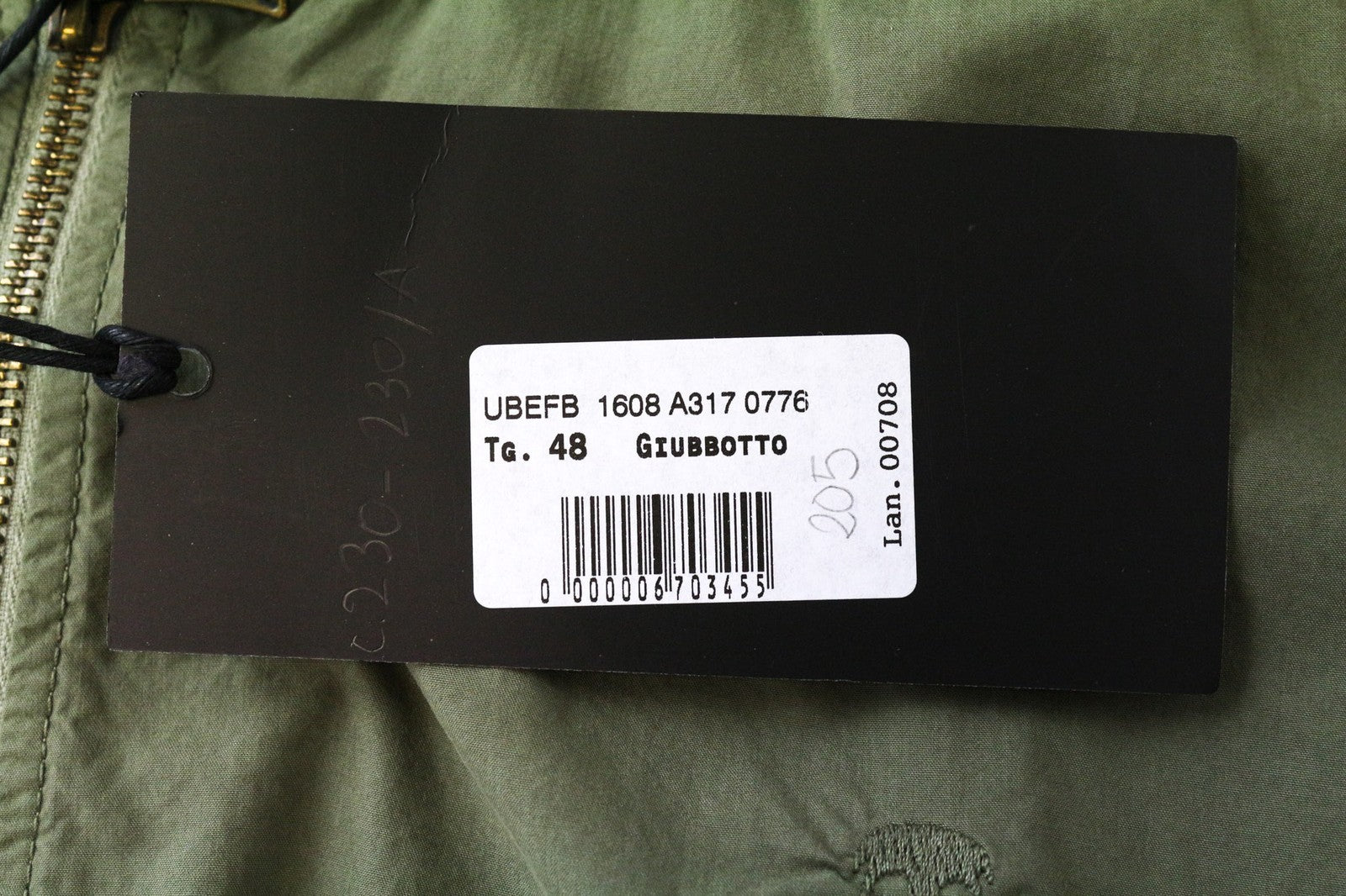 RICHMOND vyriška striukė 48 žalia, lengva, užtrauktuku, ilgomis rankovėmis, vienaeilė 