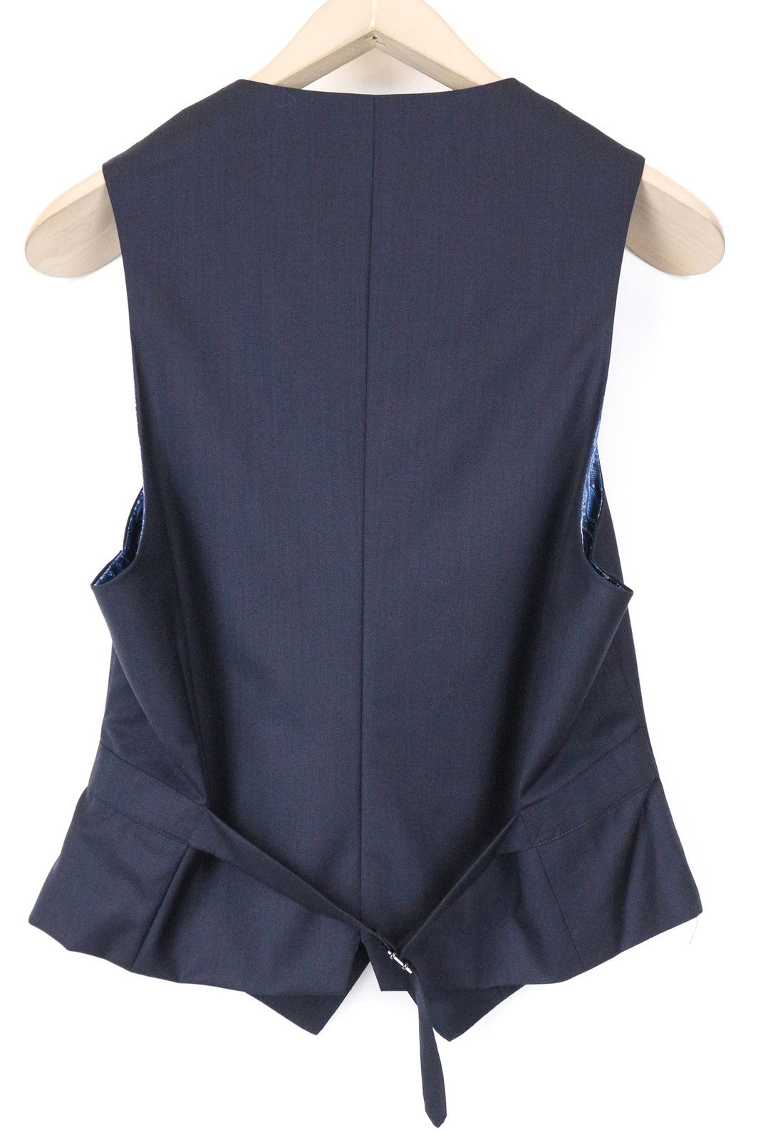 SUITSUPPLY Ferrara Men's Waistcoat UK34S Navy Wool Collared Single-Breasted Vest