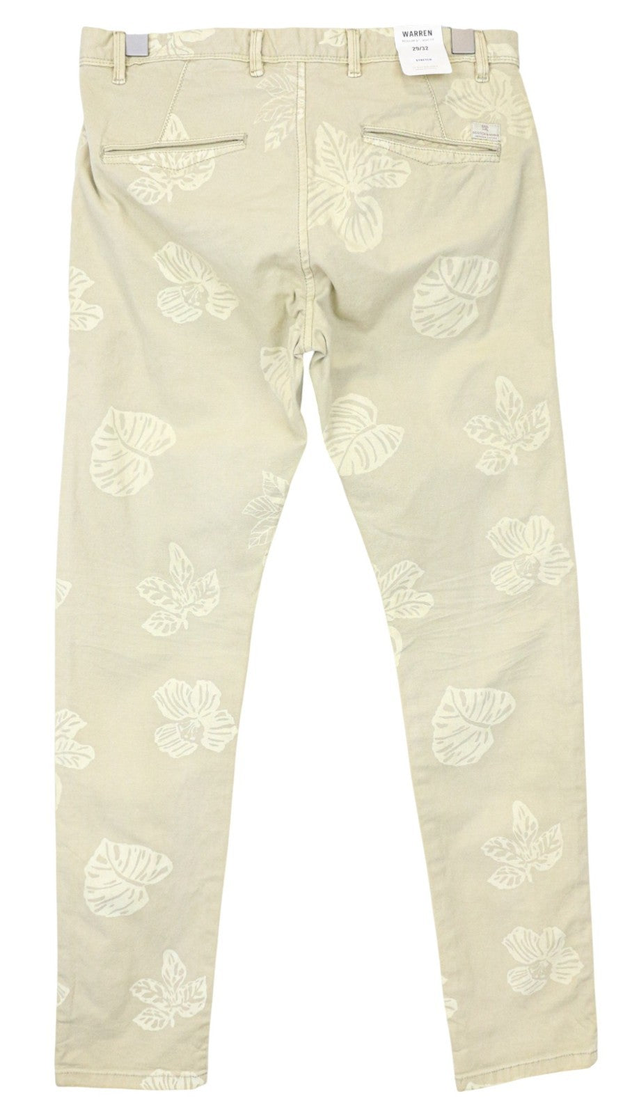 SCOTCH &amp; SODA Warren vyriškos kelnės W29/L32 tiesios smėlio spalvos su medvilniniais raštais 