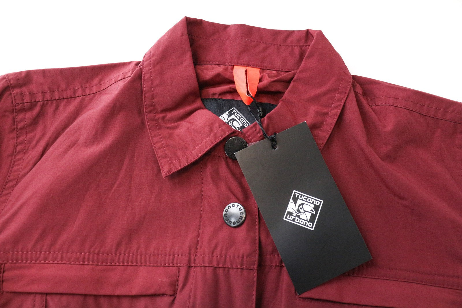 TUCANO URBANO moteriškas švarkas IT40 raudonas medvilnės mišinio ilgomis rankovėmis, vienaeilis 