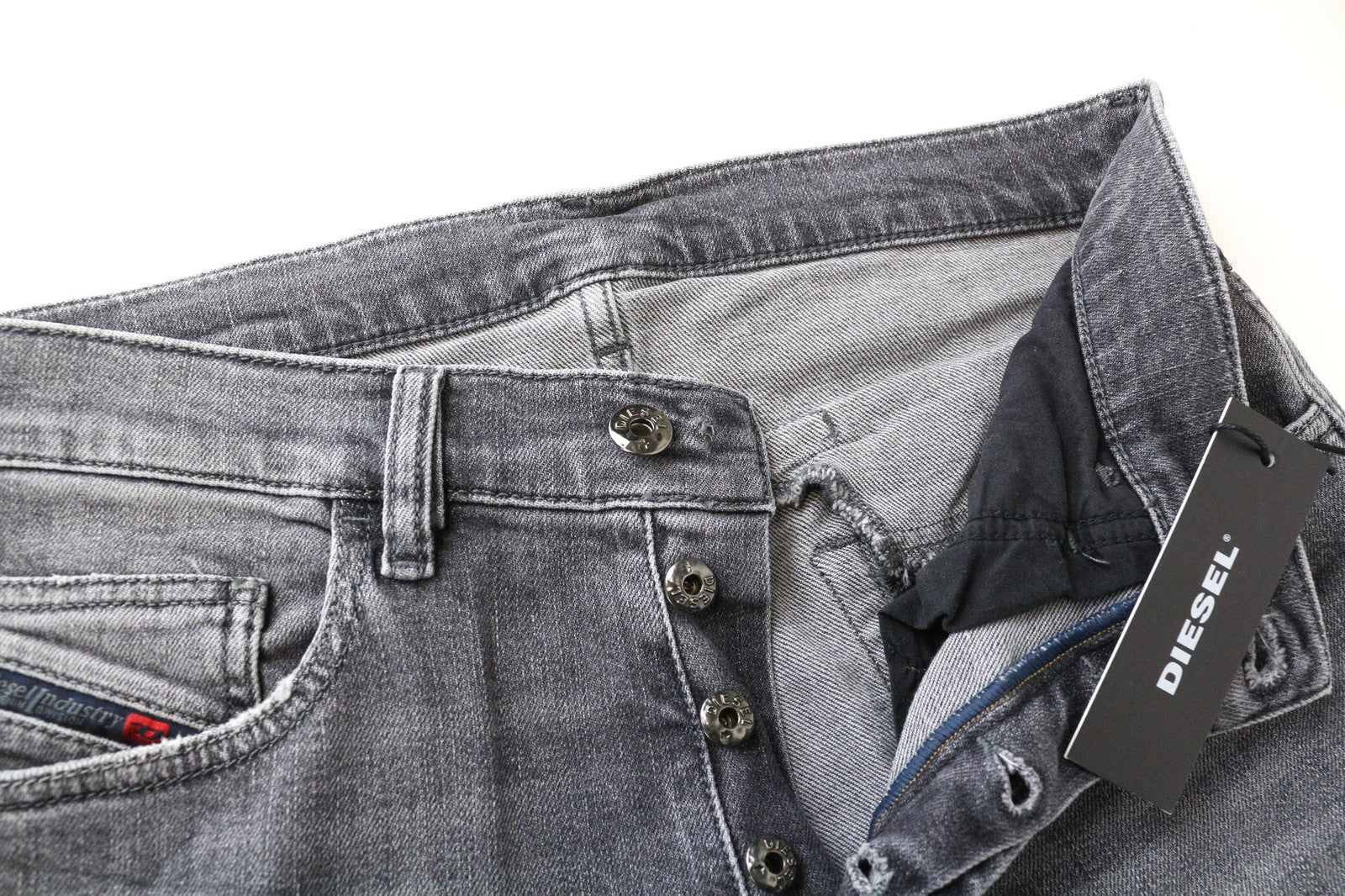 DIESEL D-Eetar 0890F Men's Jeans W28/L32 Carrot Fit Grey Distressed Stretch