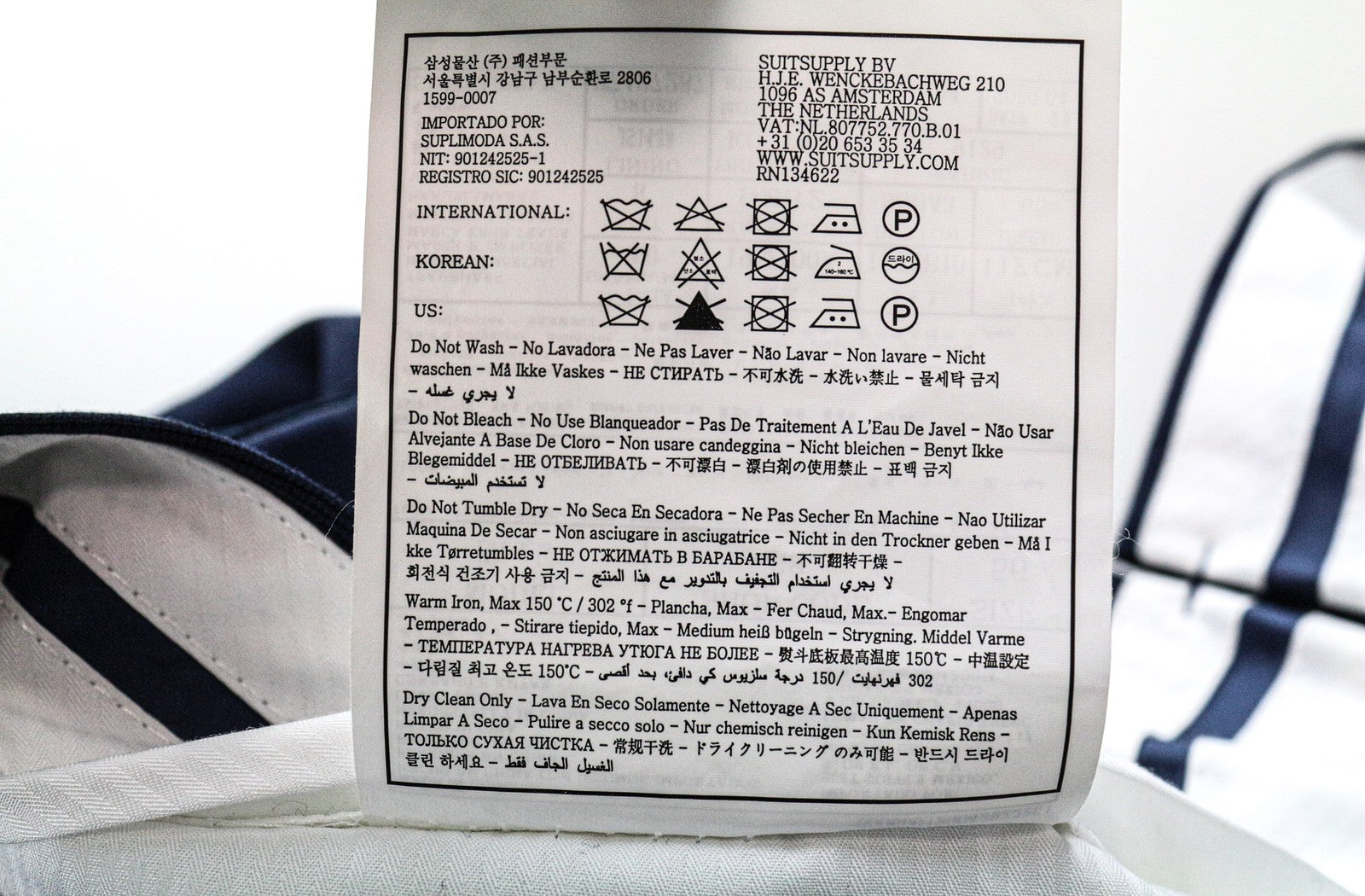 SUITSUPPLY Brescia vyriškos kelnės UK40R mėlynos vilnonės klostuotos pamušalu elegantiškos 