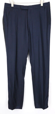 SUITSUPPLY Brescia Tux vyriškos kelnės UK42R tamsiai mėlynos klostuotos bambukinės kelnės 