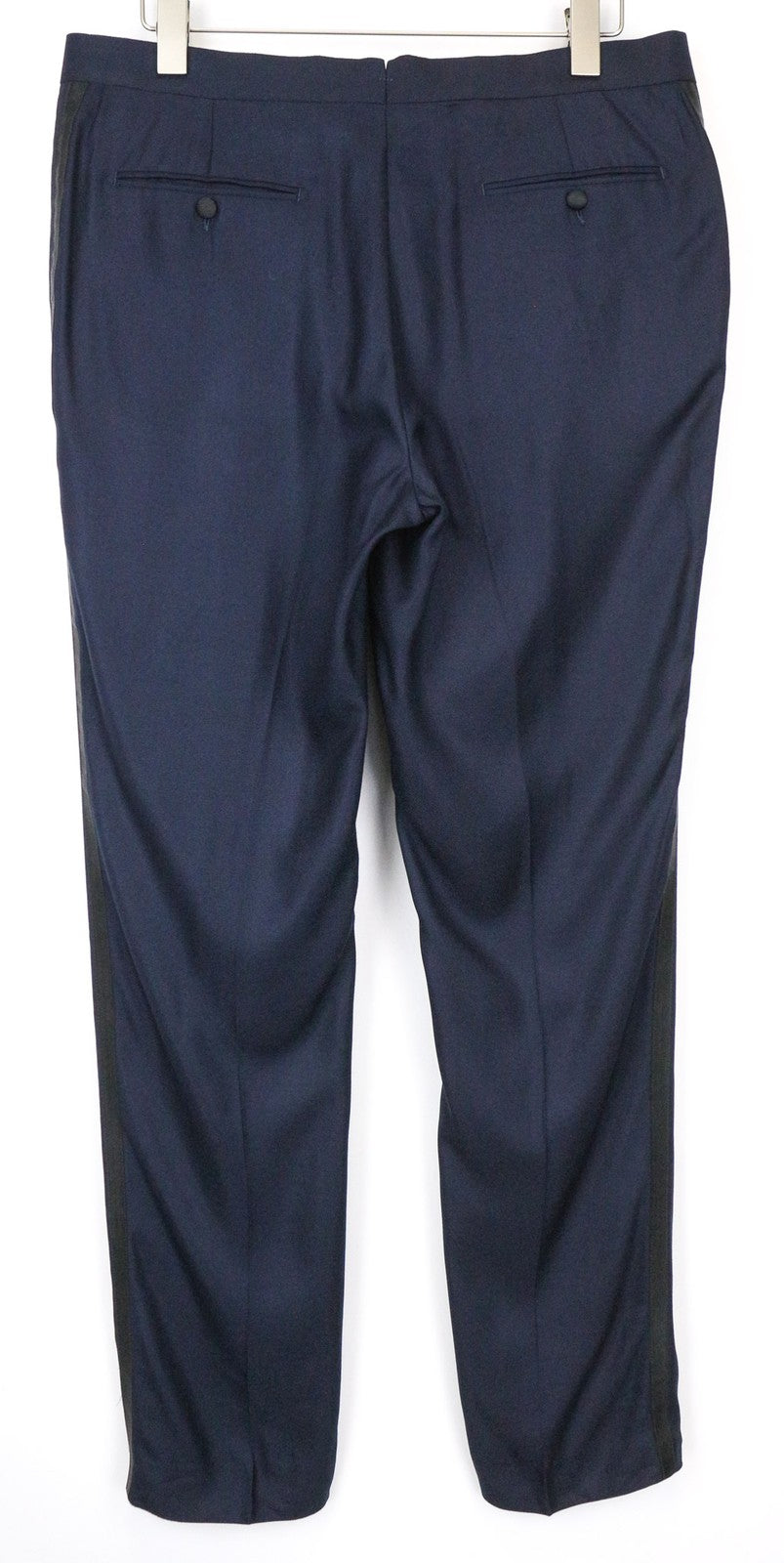 SUITSUPPLY Brescia Tux vyriškos kelnės UK42R tamsiai mėlynos klostuotos bambukinės kelnės 