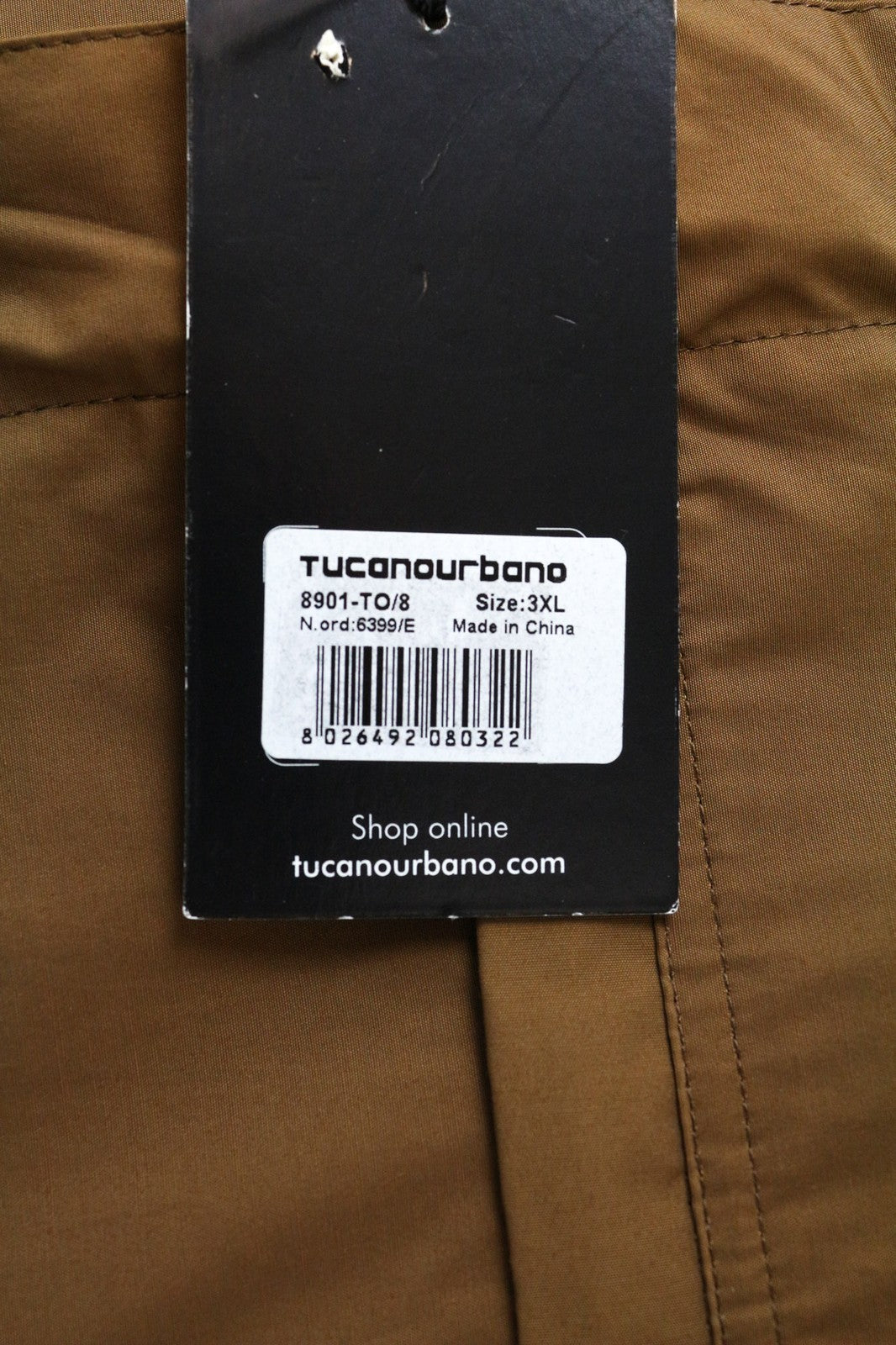 TUCANO URBANO Febo vyriška striukė, 3XL, ruda, neperpučiama medvilnės mišinio striukė, laisvalaikio drabužiai 