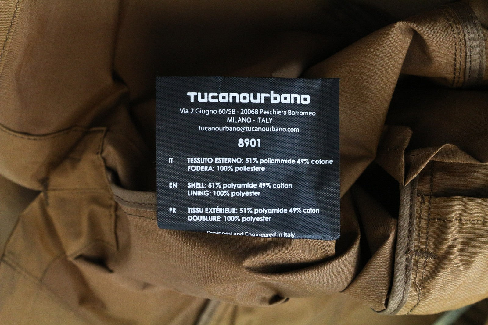 TUCANO URBANO Febo vyriška striukė, 3XL, ruda, neperpučiama medvilnės mišinio striukė, laisvalaikio drabužiai 