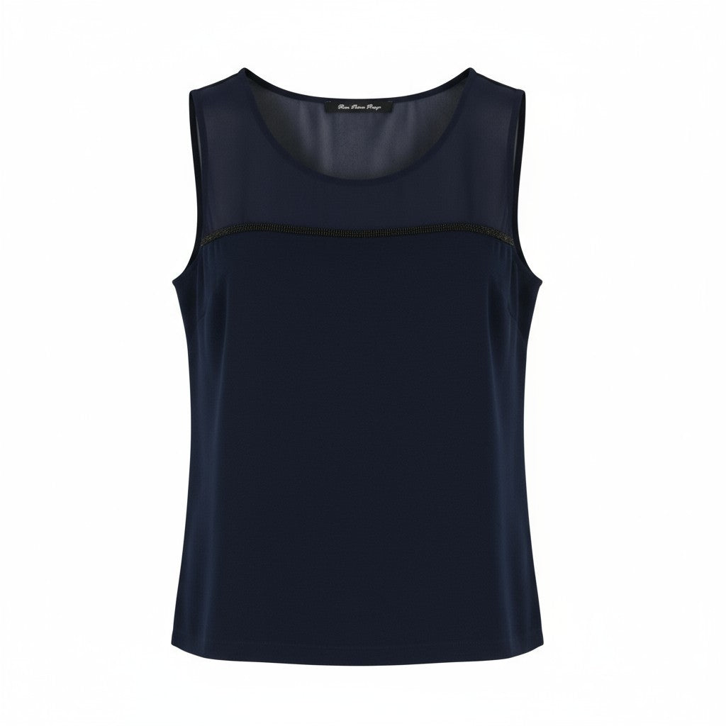 Navy Polyester Top