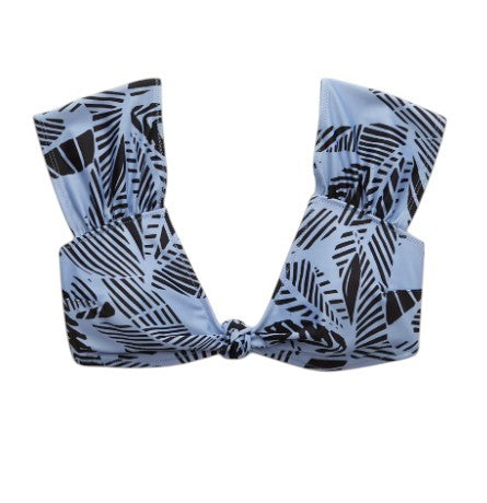 Blue Polyester Bikini Top