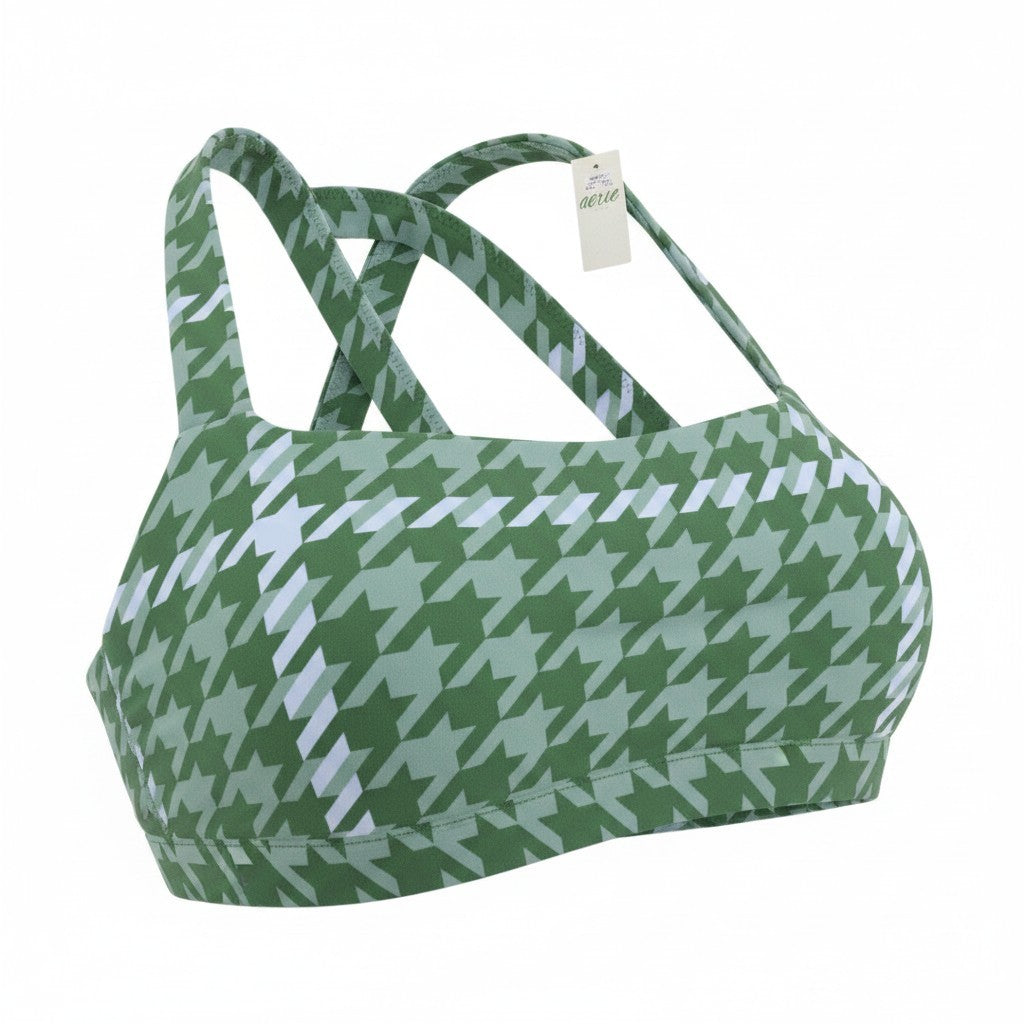 Green Nylon Sports Bra