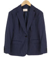 SUISTUDIO Women Blazer Cameron EU40S Blue Wool Pinstriped Single Breasted