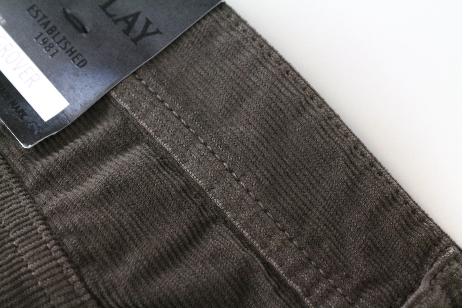 REPLAY Grover vyriškos kelnės W30/L34 tiesios rudos velveto medvilnės tamprios kelnės 