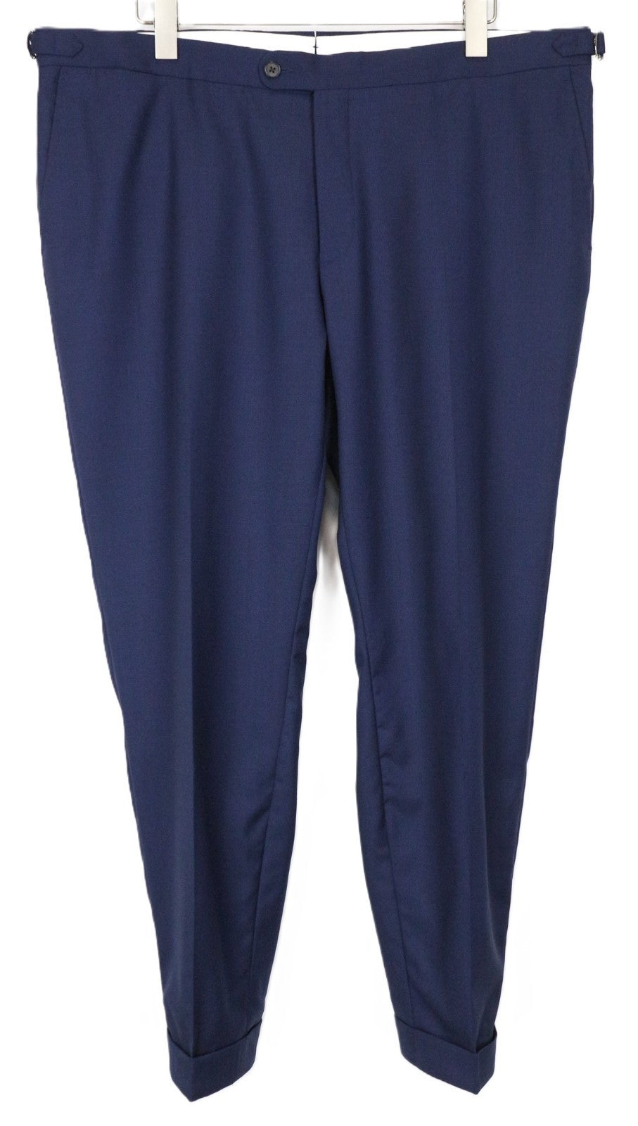 SUITSUPPLY Brescia vyriškos kelnės UK42R mėlynos vilnonės klostuotos kelnės su reguliuojamais dydžiais 