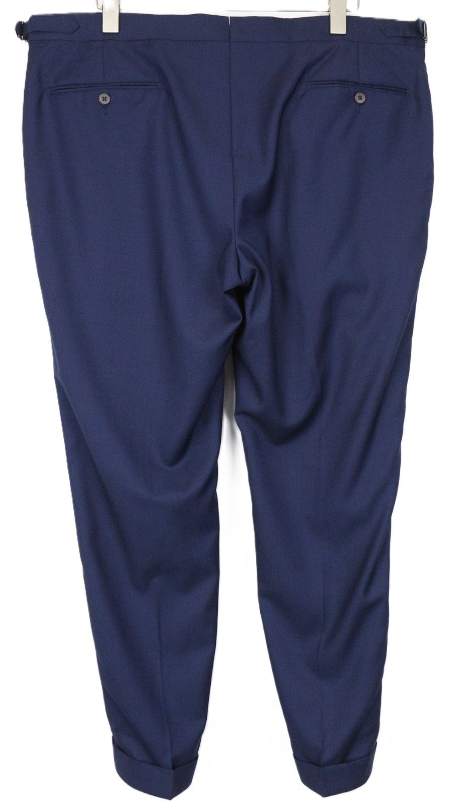 SUITSUPPLY Brescia vyriškos kelnės UK42R mėlynos vilnonės klostuotos kelnės su reguliuojamais dydžiais 