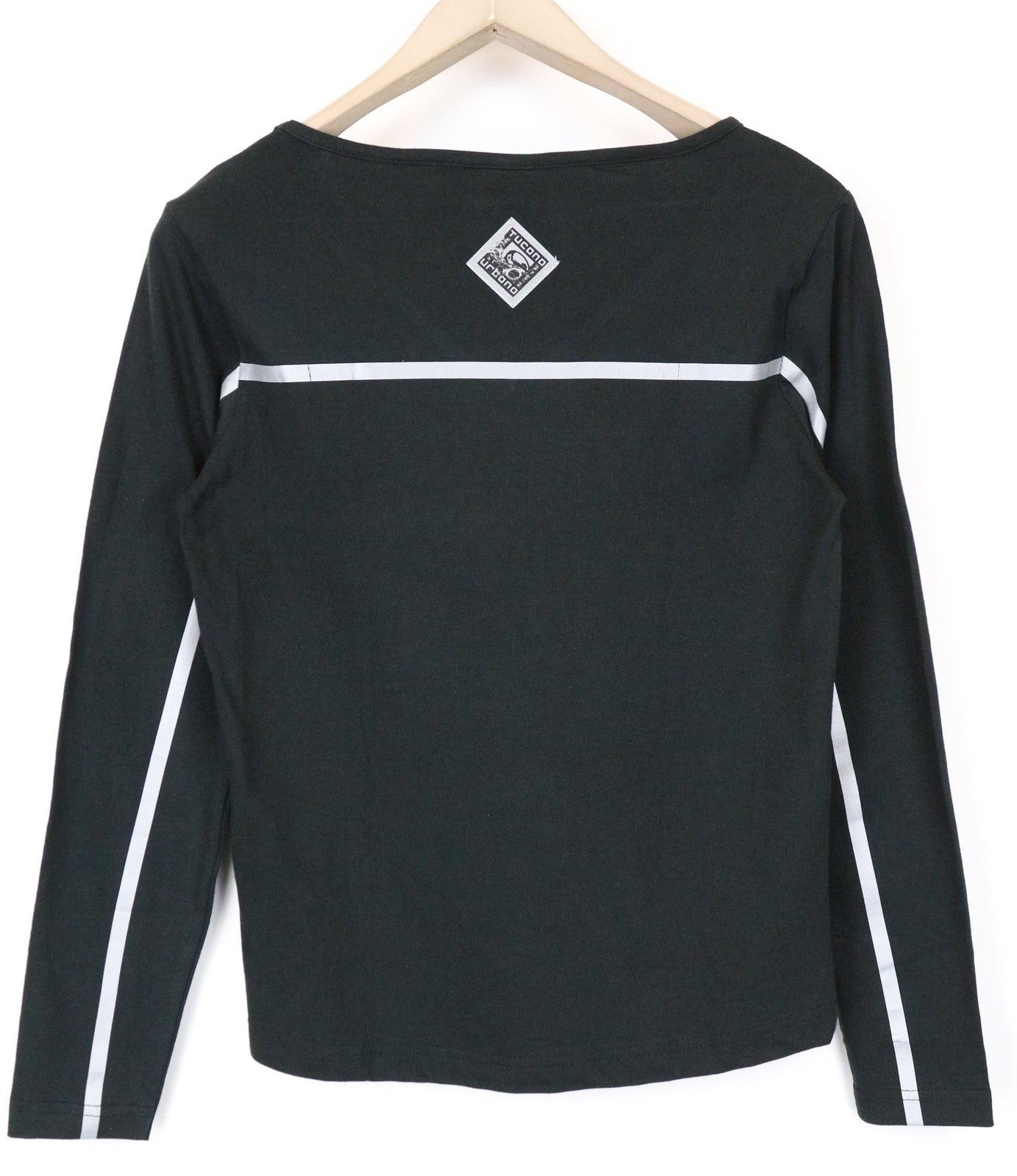 TUCANO URBANO T-TU moteriški marškinėliai su V formos iškirpte ir juodu medvilniniu ilgomis palaidinėmis. 