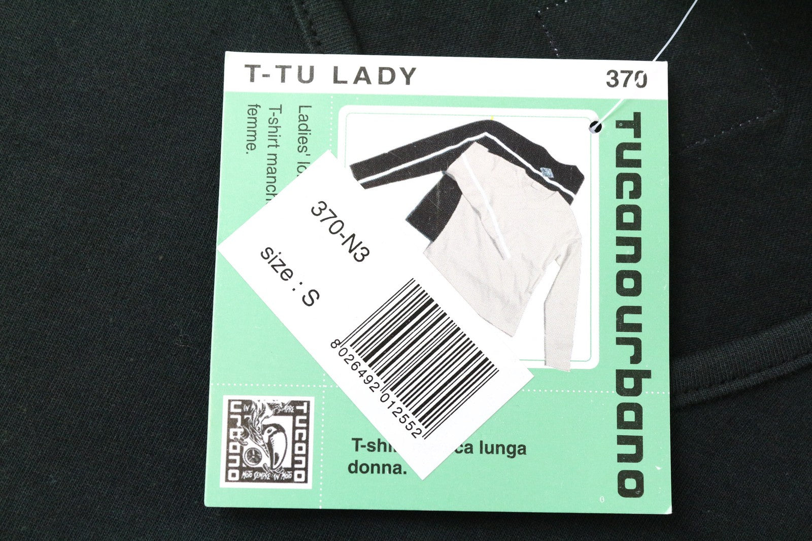 TUCANO URBANO T-TU moteriški marškinėliai su V formos iškirpte ir juodu medvilniniu ilgomis palaidinėmis. 