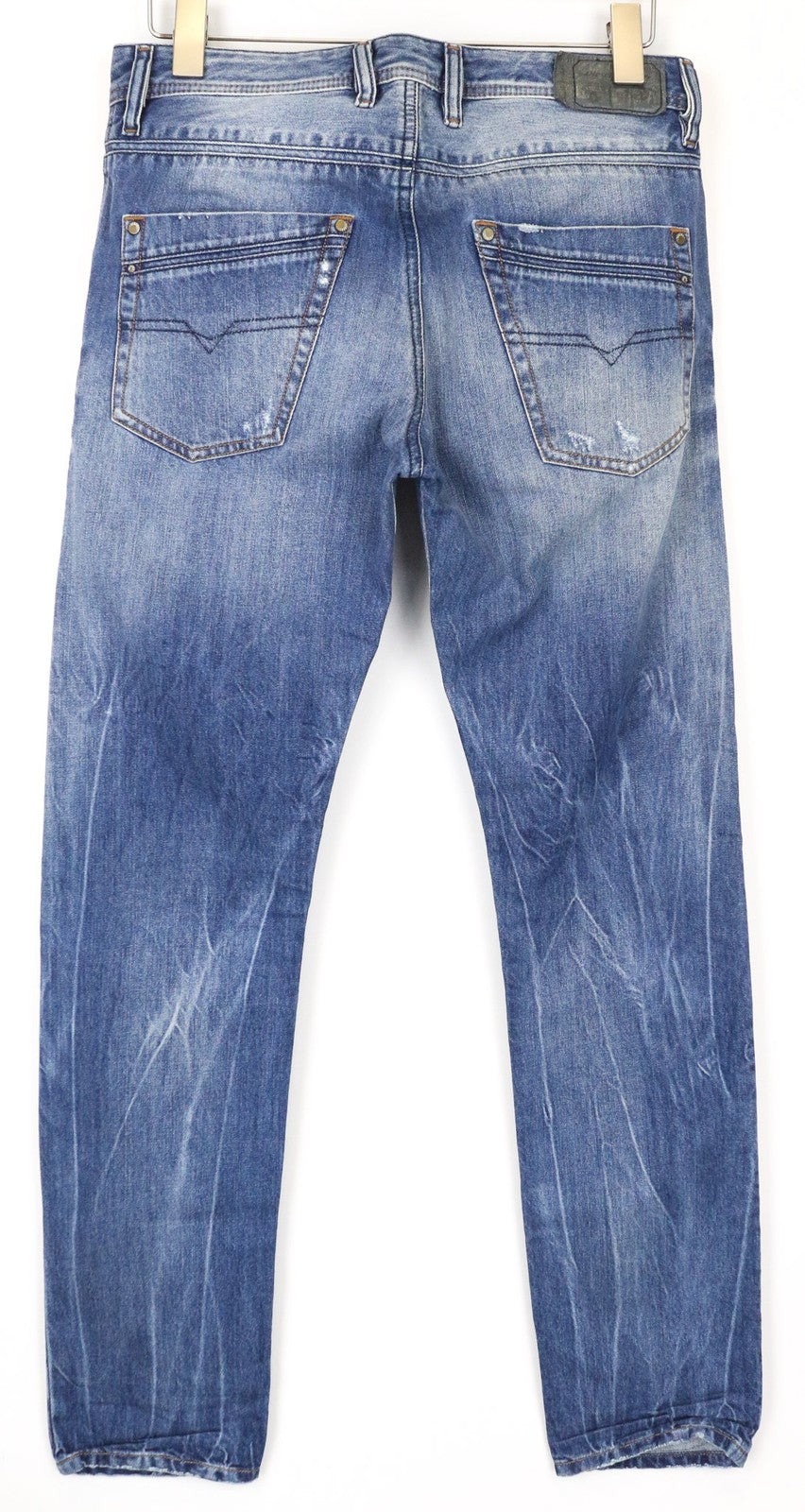 DIESEL Krayver R831I vyriški džinsai W28/L32 Slim Carrot Ripped Blue Cotton Jeans 