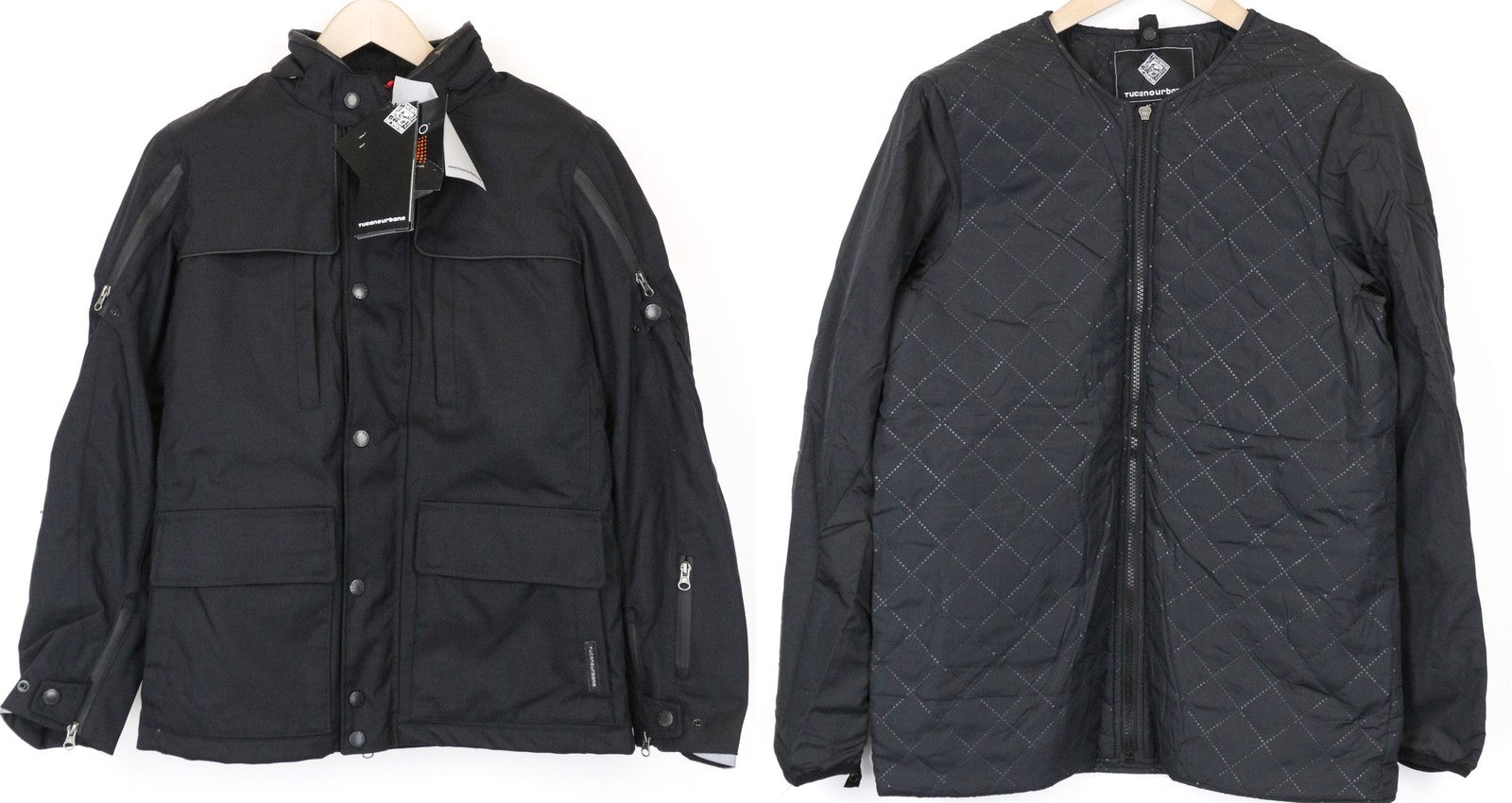 TUCANO URBANO Ermes vyriška striukė S juoda 2in1 su nuimamu pamušalu motociklams 