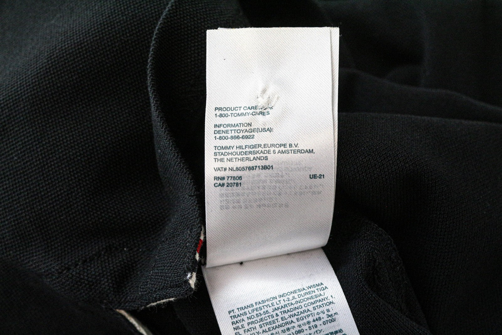 TOMMY HILFIGER DENIM Men's Polo T-Shirt M Black Cotton Short Sleeve Wear