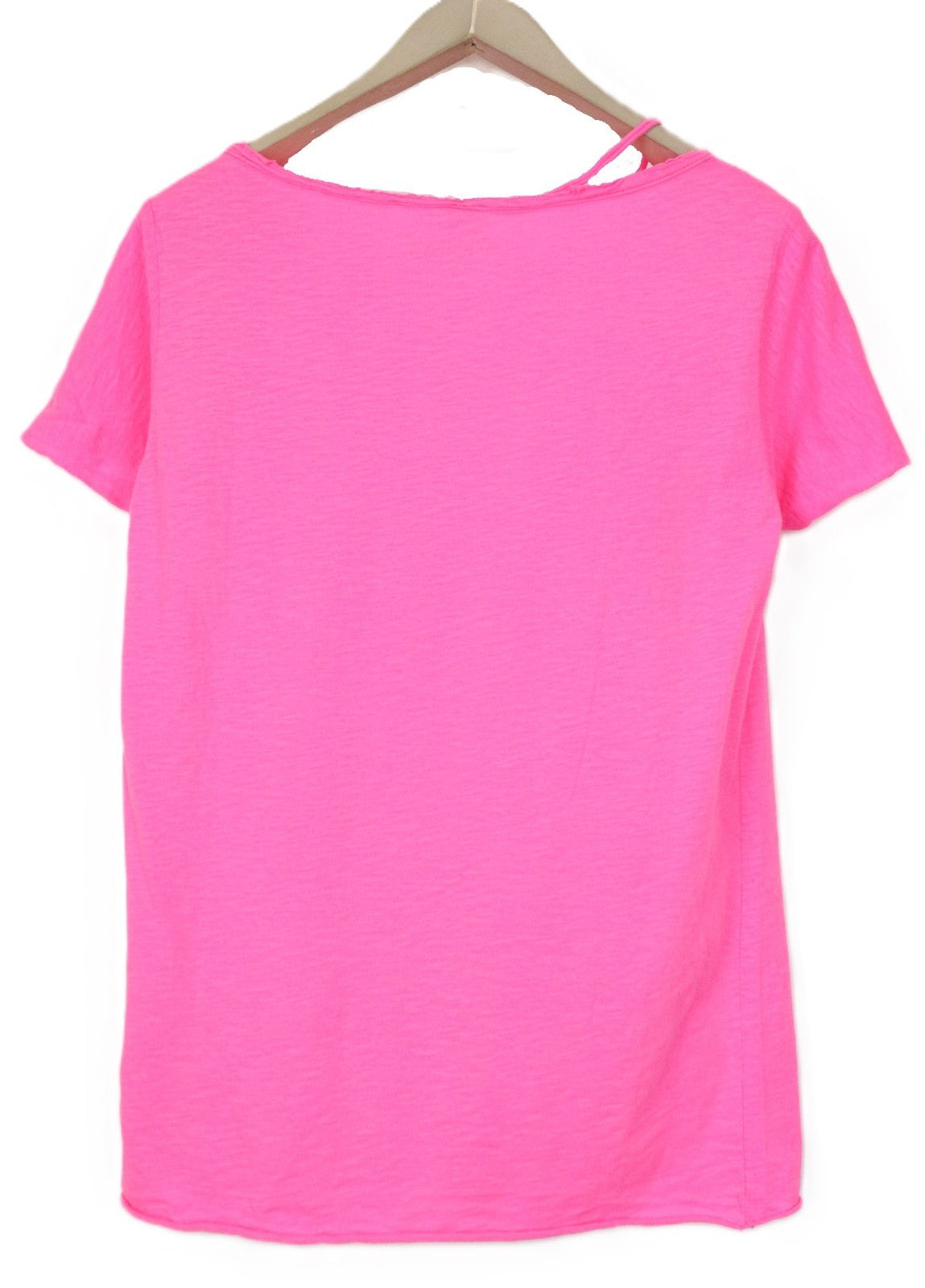 VKING Men's Pullover T-Shirt L Neon Pink Cotton Short Sleeve Lightweight