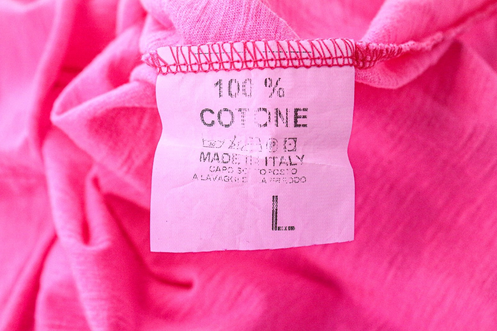 VKING Men's Pullover T-Shirt L Neon Pink Cotton Short Sleeve Lightweight