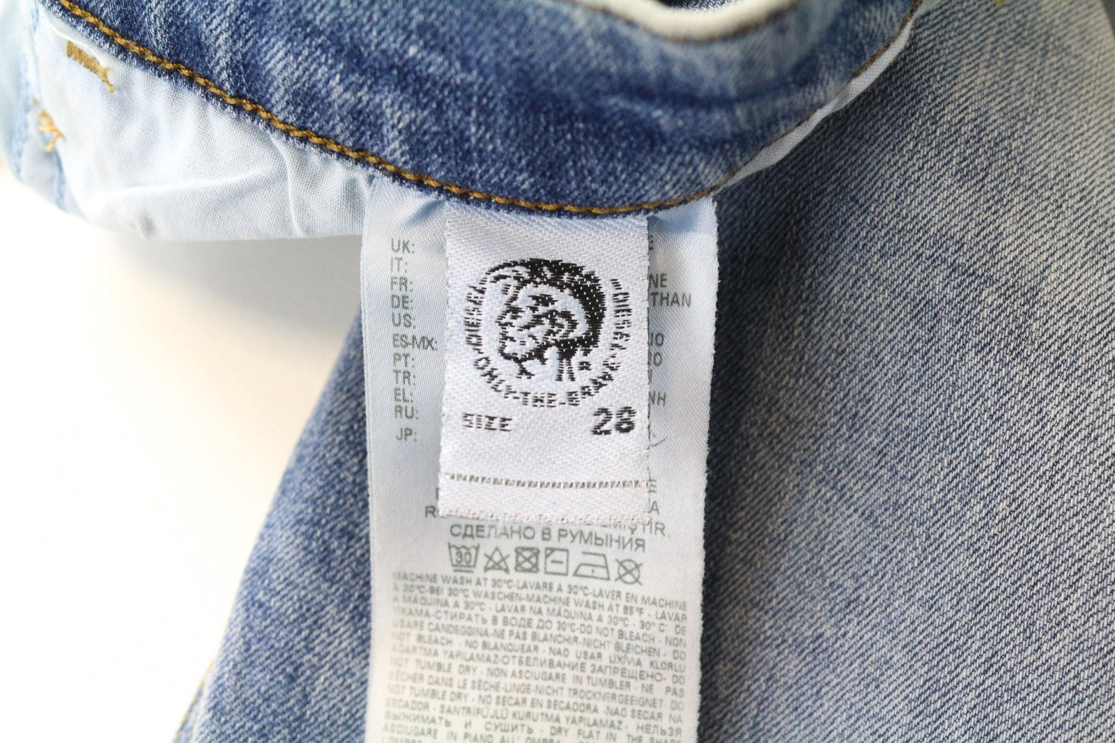 DIESEL D-Eetar 087AV Men's Jeans W28/L32 Taper Ripped Washed Blue Cotton