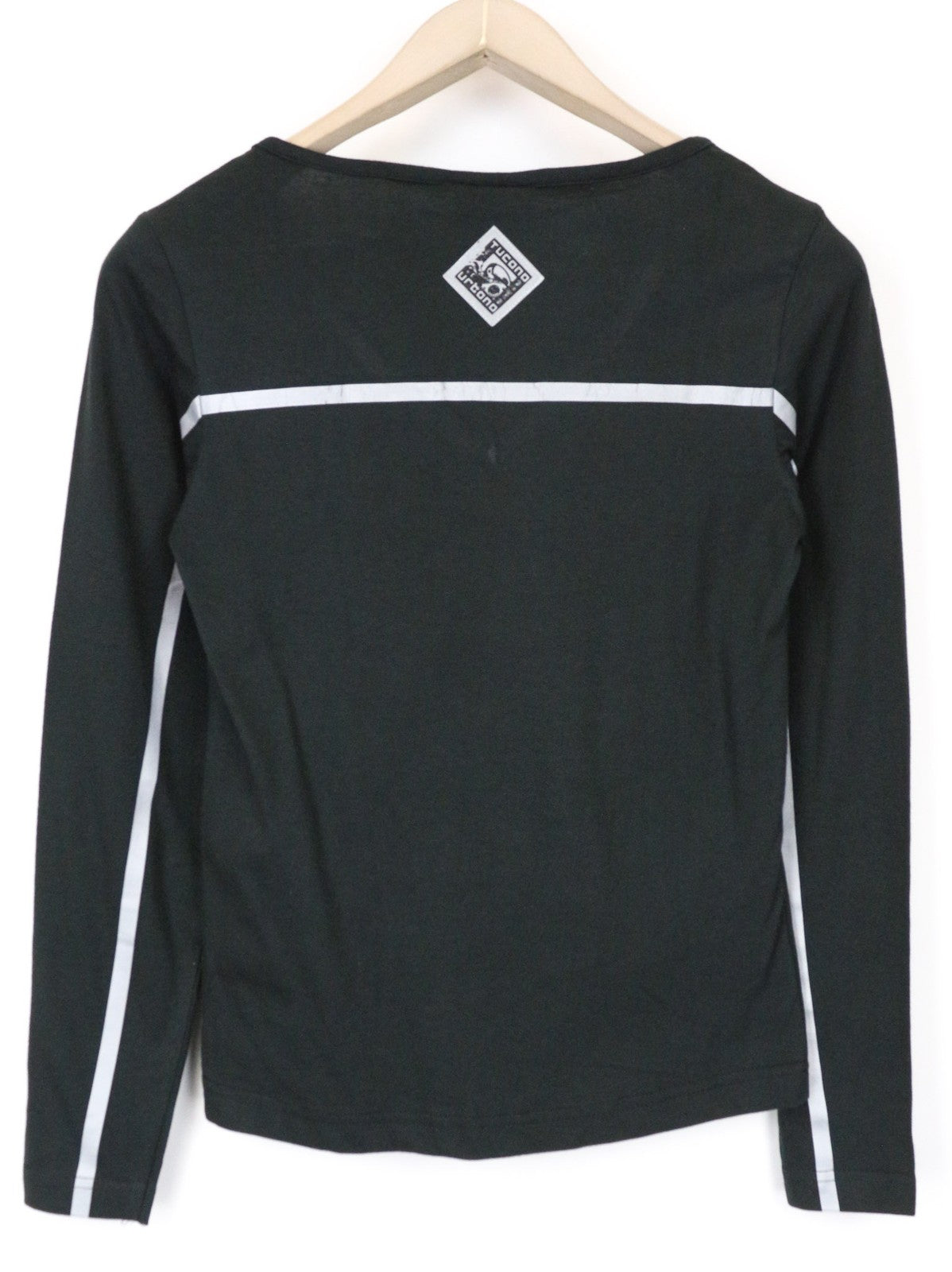 TUCANO URBANO T-TU moteriški marškinėliai su V formos iškirpte ir ilgomis rankovėmis, juodi. 