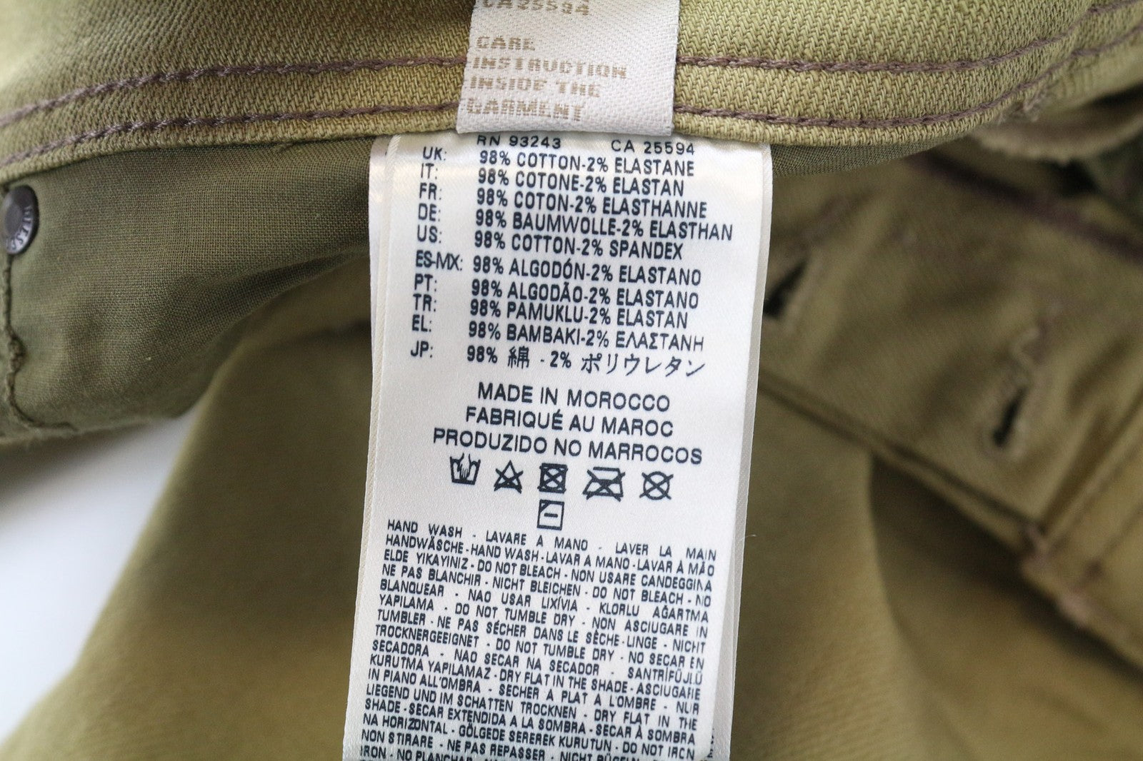 DIESEL Belther 0847E vyriški džinsai W27 Slim Taper Fit rudos medvilnės tamprės 