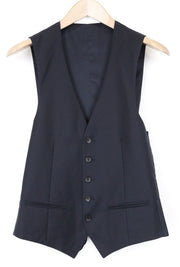 SUITSUPPLY Ferrara vyriška liemenė UK32R tamsiai mėlyna vilnonė V formos iškirpte, vienaeilė 